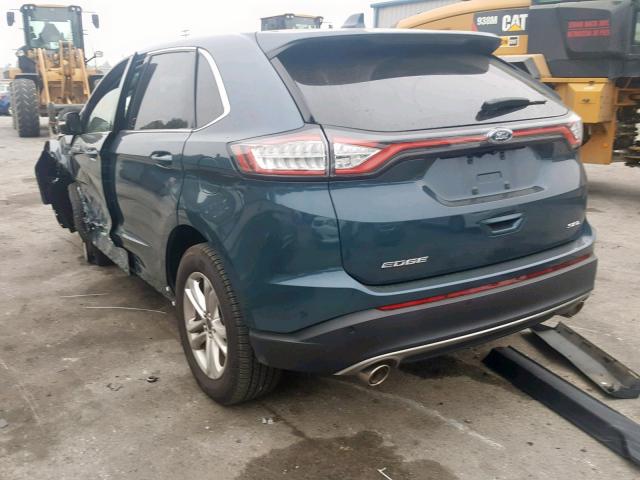 2FMPK3J84GBB04865 - 2016 FORD EDGE SEL BLUE photo 3