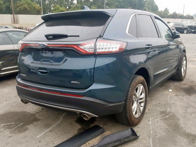 2FMPK3J84GBB04865 - 2016 FORD EDGE SEL BLUE photo 4