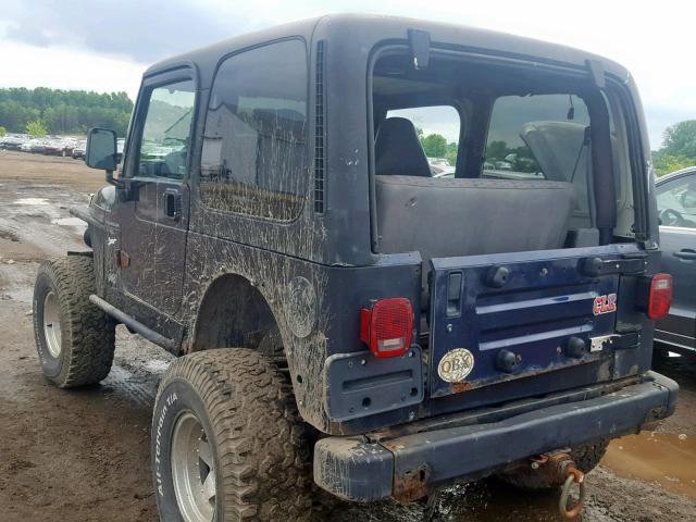 1J4FY19SXVP503816 - 1997 JEEP WRANGLER / BLUE photo 3