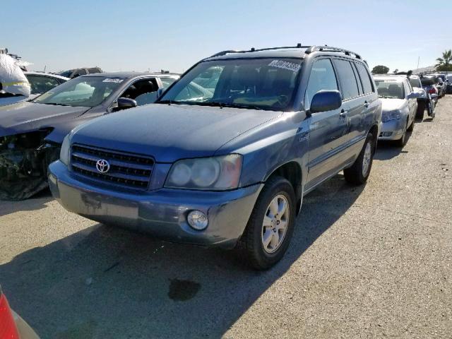 JTEHF21A630144155 - 2003 TOYOTA HIGHLANDER BLUE photo 2