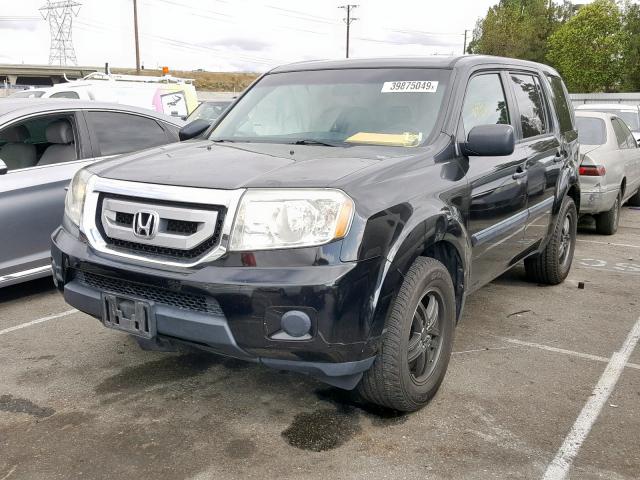 5FNYF3H23BB044779 - 2011 HONDA PILOT LX BLACK photo 2