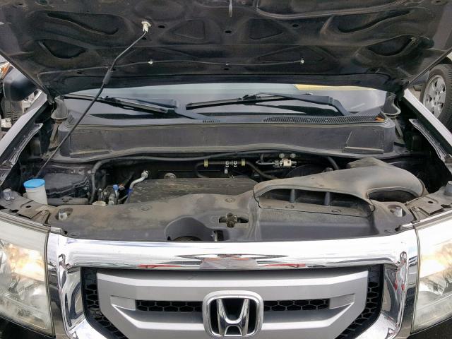 5FNYF3H23BB044779 - 2011 HONDA PILOT LX BLACK photo 7