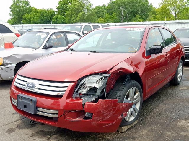 3FAHP08159R141323 - 2009 FORD FUSION SEL RED photo 2