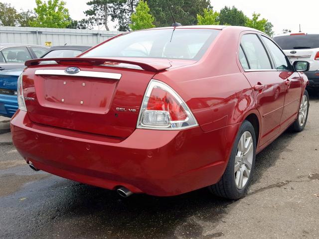 3FAHP08159R141323 - 2009 FORD FUSION SEL RED photo 4