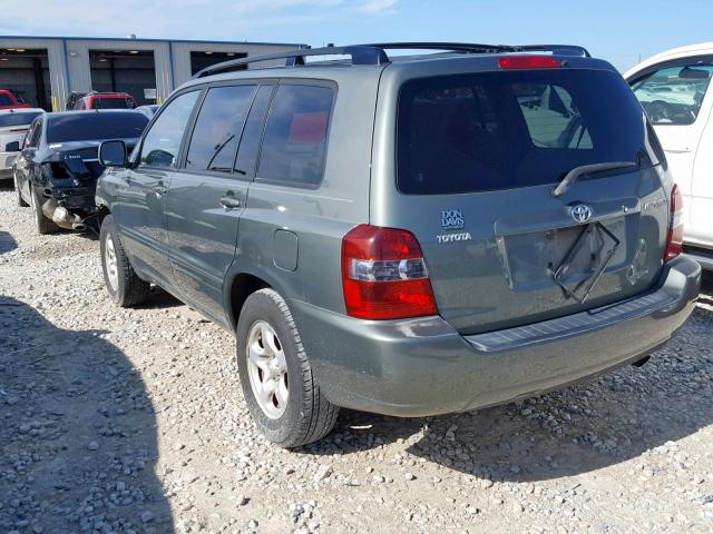 JTEDD21A140102840 - 2004 TOYOTA HIGHLANDER GREEN photo 3