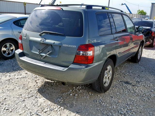 JTEDD21A140102840 - 2004 TOYOTA HIGHLANDER GREEN photo 4