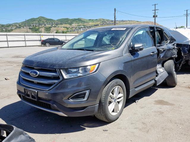 2FMTK4J89FBB74641 - 2015 FORD EDGE SEL BLACK photo 2