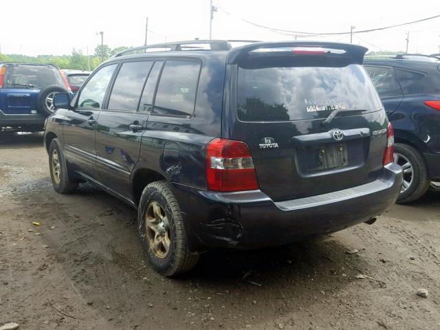 JTEGD21A270167696 - 2007 TOYOTA HIGHLANDER BLACK photo 3