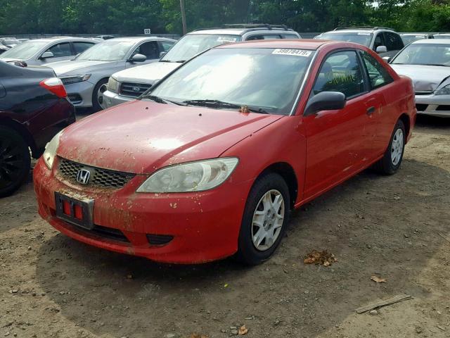 1HGEM22184L047990 - 2004 HONDA CIVIC DX V RED photo 2