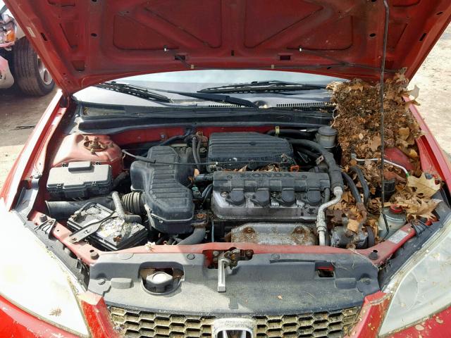 1HGEM22184L047990 - 2004 HONDA CIVIC DX V RED photo 7