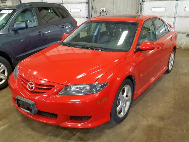 1YVHP84D655M19405 - 2005 MAZDA 6 S RED photo 2