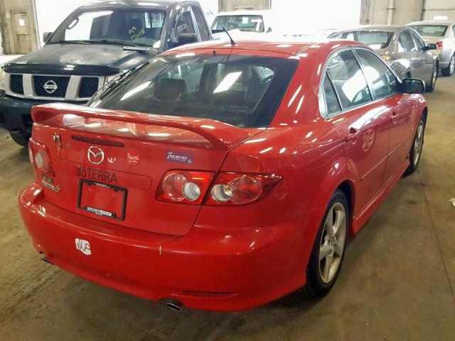 1YVHP84D655M19405 - 2005 MAZDA 6 S RED photo 4