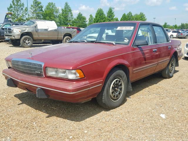 1G4AG54N3P6430532 - 1993 BUICK CENTURY SP RED photo 2