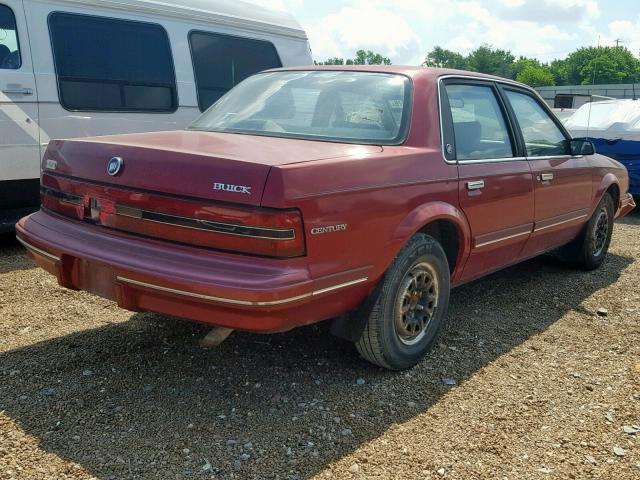 1G4AG54N3P6430532 - 1993 BUICK CENTURY SP RED photo 4