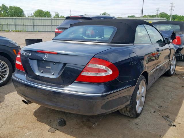 WDBTK65G15T046702 - 2005 MERCEDES-BENZ CLK 320 BLUE photo 4