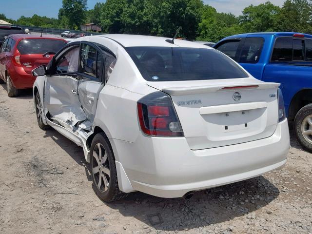 3N1AB6AP1CL740664 - 2012 NISSAN SENTRA 2.0 WHITE photo 3