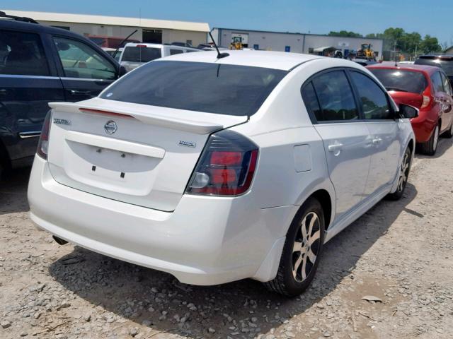 3N1AB6AP1CL740664 - 2012 NISSAN SENTRA 2.0 WHITE photo 4