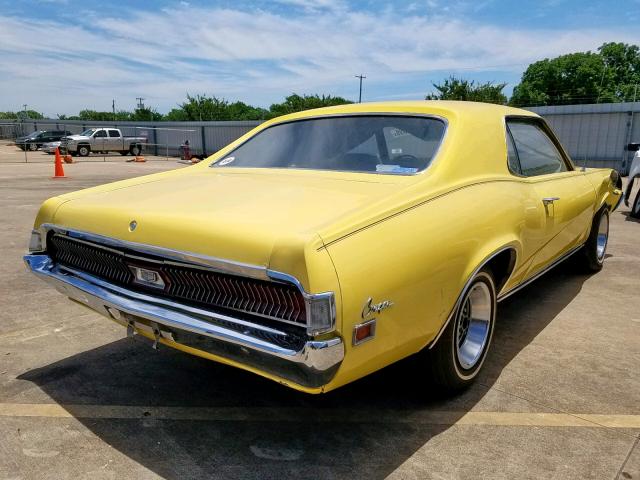 OF91H572408 - 1970 MERCURY COUGAR YELLOW photo 4