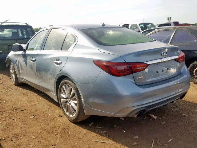 JN1EV7AR0JM442674 - 2018 INFINITI Q50 LUXE BLUE photo 3