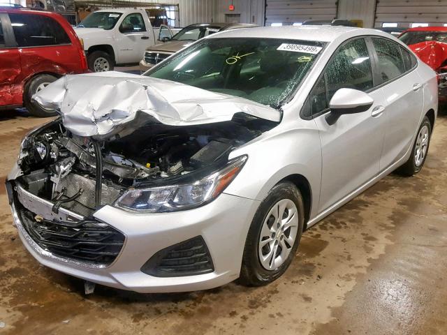 1G1BJ5SMXK7104596 - 2019 CHEVROLET CRUZE SILVER photo 2