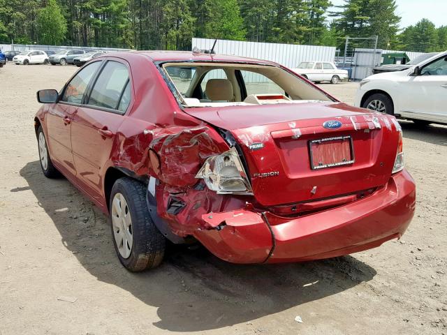 3FAHP06Z28R127970 - 2008 FORD FUSION S RED photo 3