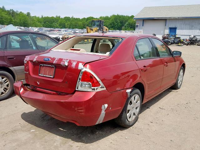 3FAHP06Z28R127970 - 2008 FORD FUSION S RED photo 4