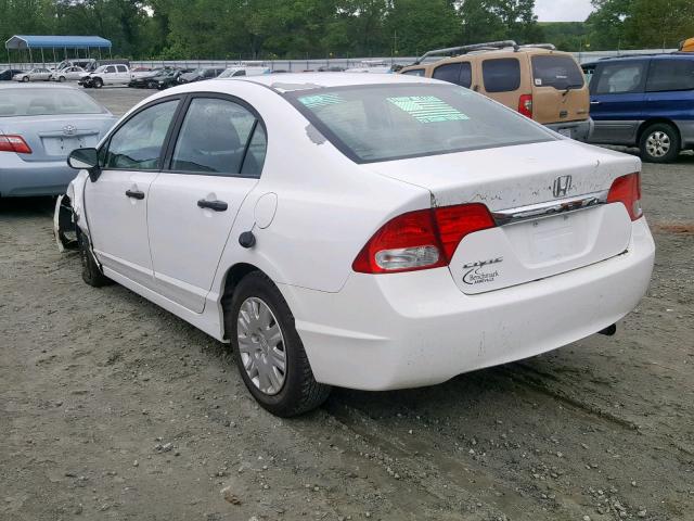 19XFA1F34AE081317 - 2010 HONDA CIVIC VP WHITE photo 3