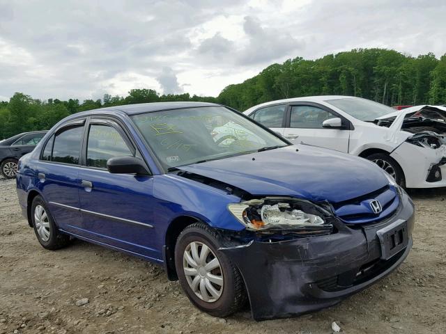 1HGES16395L005650 - 2005 HONDA CIVIC DX V BLUE photo 1