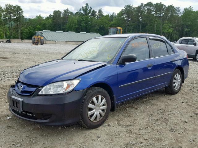 1HGES16395L005650 - 2005 HONDA CIVIC DX V BLUE photo 2