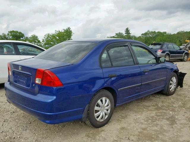 1HGES16395L005650 - 2005 HONDA CIVIC DX V BLUE photo 4