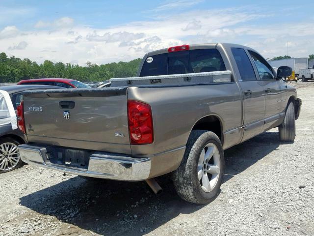 1D7HA18P47S141763 - 2007 DODGE RAM 1500 S TAN photo 4