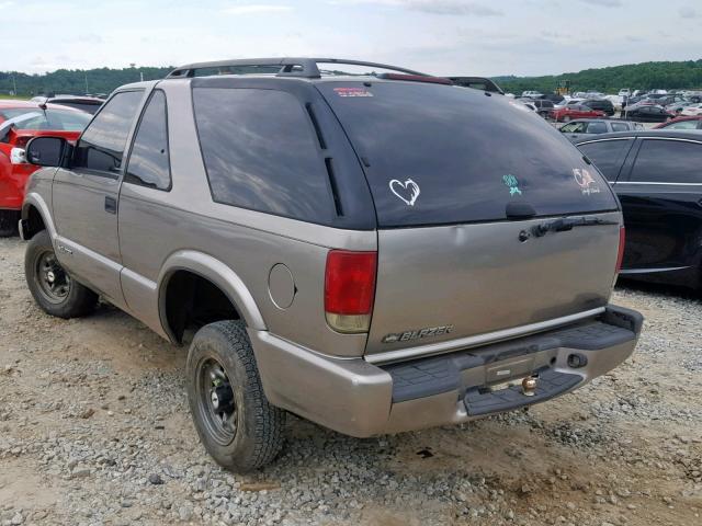 1GNCS18W91K111875 - 2001 CHEVROLET BLAZER BEIGE photo 3