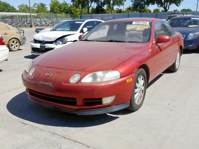 JT8UZ30C7N0013482 - 1992 LEXUS SC 400 RED photo 2