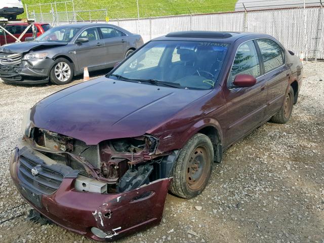 JN1CA31A01T302524 - 2001 NISSAN MAXIMA GXE BURGUNDY photo 2