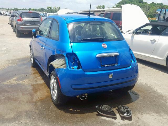 3C3CFFAR8FT624009 - 2015 FIAT 500 POP BLUE photo 3