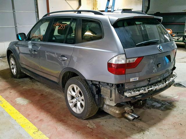 WBXPC9C47AWJ39794 - 2010 BMW X3 XDRIVE3 GRAY photo 3