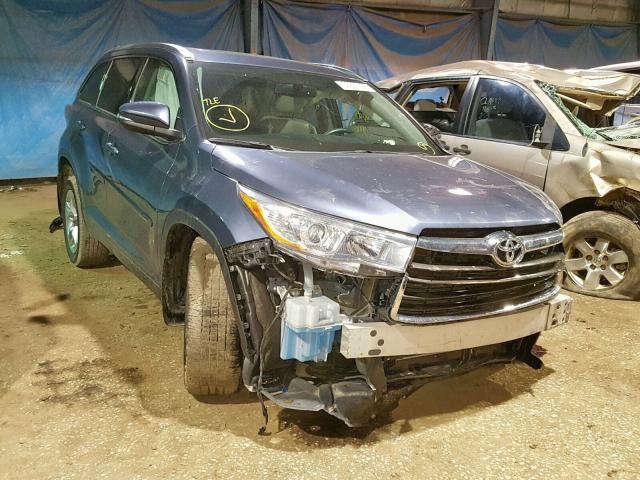 5TDDKRFH9ES039347 - 2014 TOYOTA HIGHLANDER BLUE photo 1