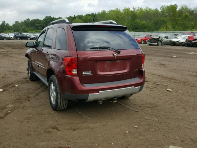 2CKDL43F486315962 - 2008 PONTIAC TORRENT MAROON photo 3