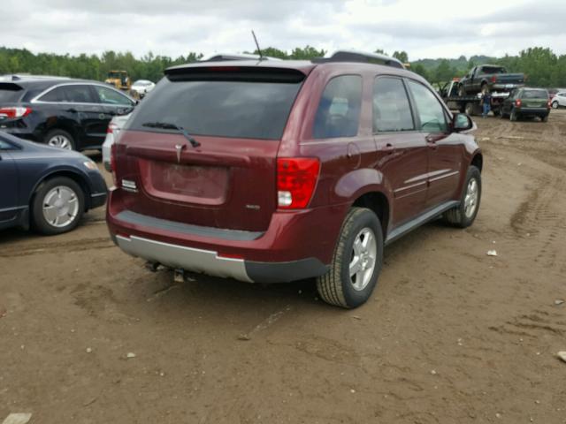 2CKDL43F486315962 - 2008 PONTIAC TORRENT MAROON photo 4