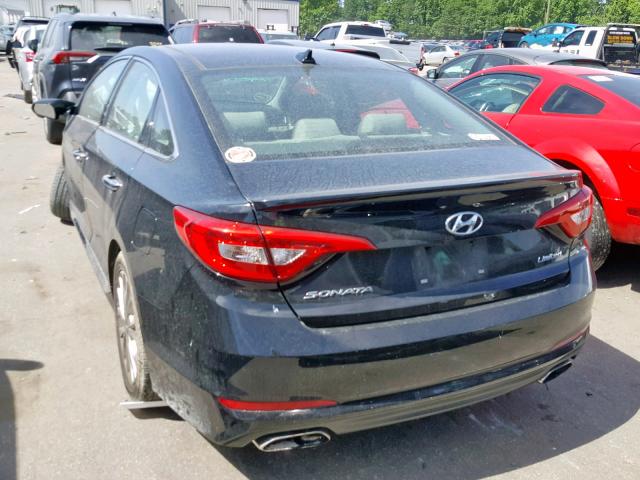 5NPE34AF7FH013993 - 2015 HYUNDAI SONATA SPO BLACK photo 3