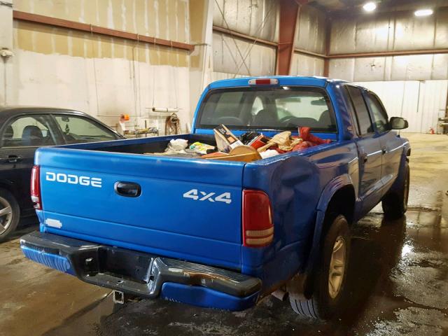 1B7GG2ANX1S167391 - 2001 DODGE DAKOTA QUA BLUE photo 4