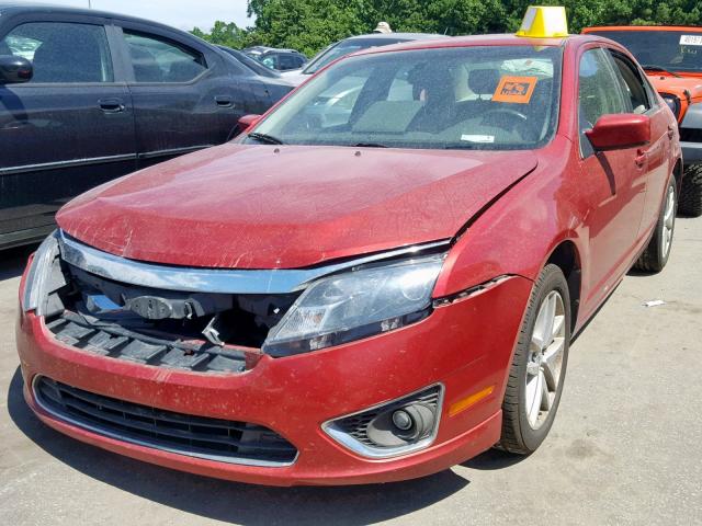 3FAHP0JG2BR275100 - 2011 FORD FUSION SEL RED photo 2