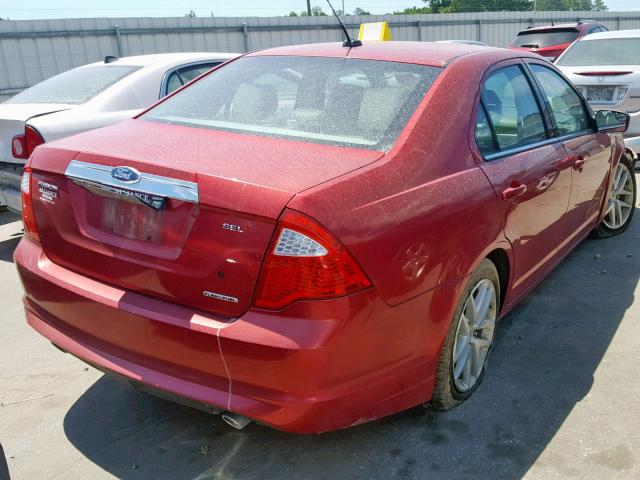 3FAHP0JG2BR275100 - 2011 FORD FUSION SEL RED photo 4