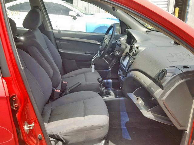KL1TD56647B144120 - 2007 CHEVROLET AVEO BASE Қызыл фото 5