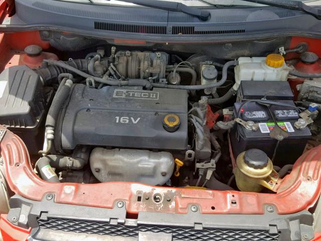 KL1TD56647B144120 - 2007 CHEVROLET AVEO BASE Қызыл фото 7