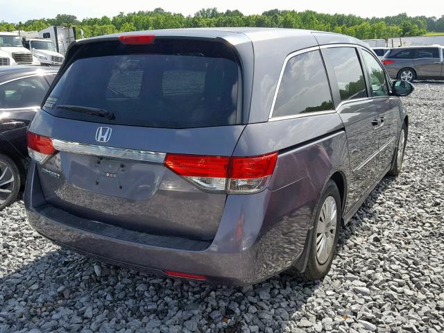 5FNRL5H23EB013593 - 2014 HONDA ODYSSEY LX GRAY photo 4