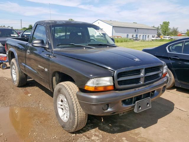 1B7GG16X42S662711 - 2002 DODGE DAKOTA BAS BLACK photo 1