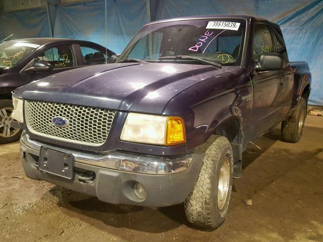 1FTZR15E91PA33336 - 2001 FORD RANGER SUP BLUE photo 2