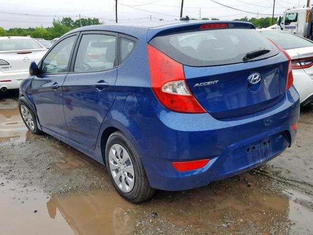 KMHCT5AE4HU325830 - 2017 HYUNDAI ACCENT SE BLUE photo 3