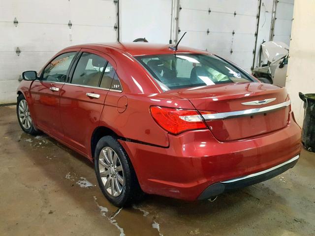 1C3CCBCG9DN701884 - 2013 CHRYSLER 200 LIMITE RED photo 3